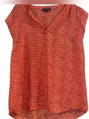 Avenue Red Notch Neck Knit Top